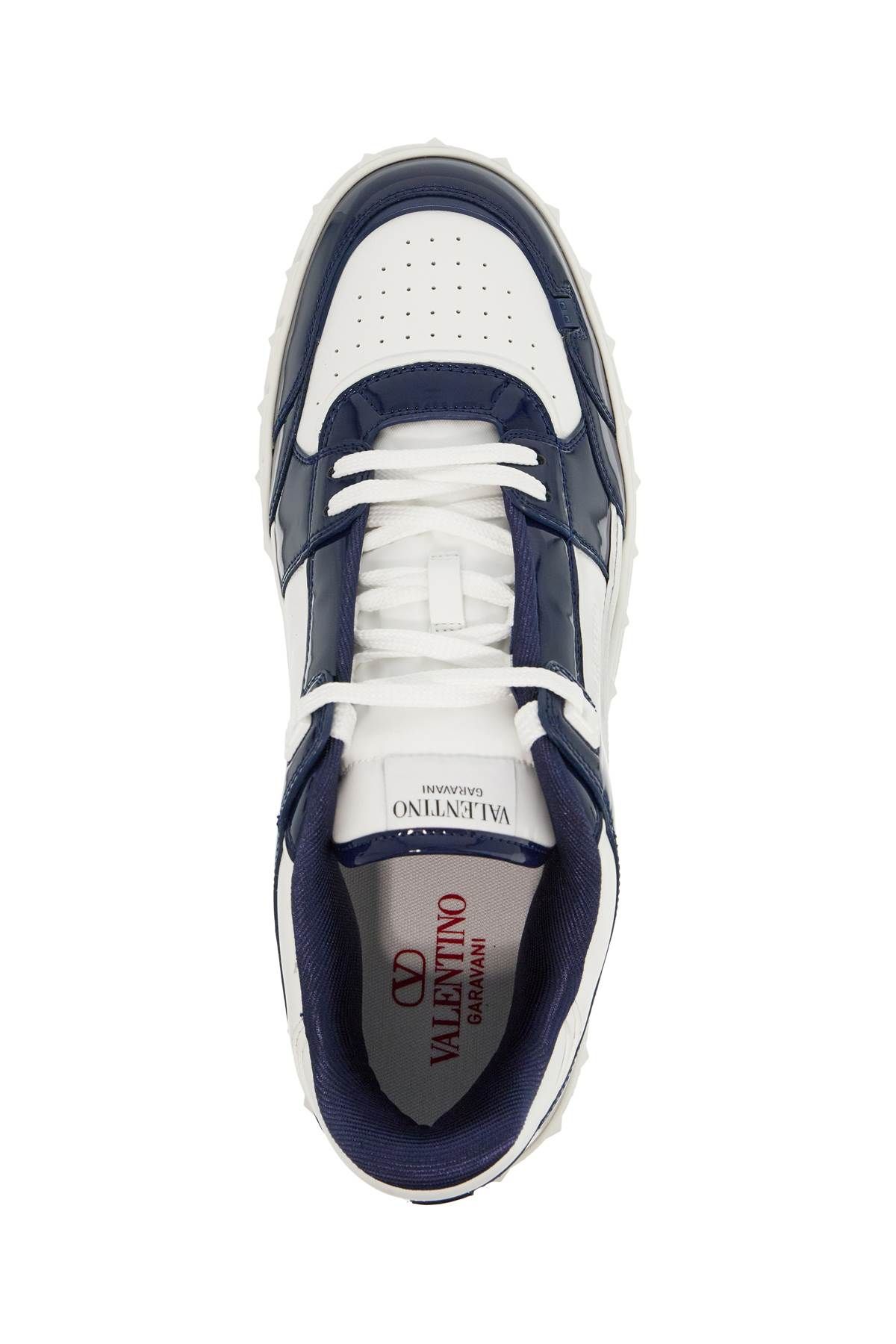 Shop Valentino Patent Leather Freedots Low-top Sneakers In White