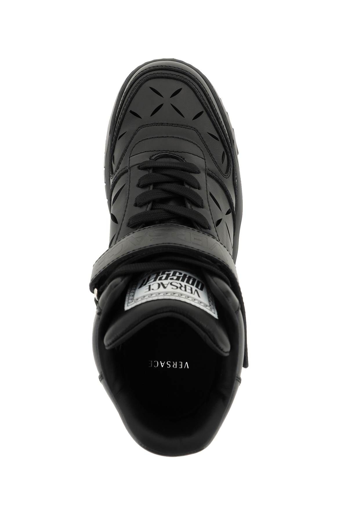 Shop Versace 'odissea' Sneakers With  Cut-outs In Black
