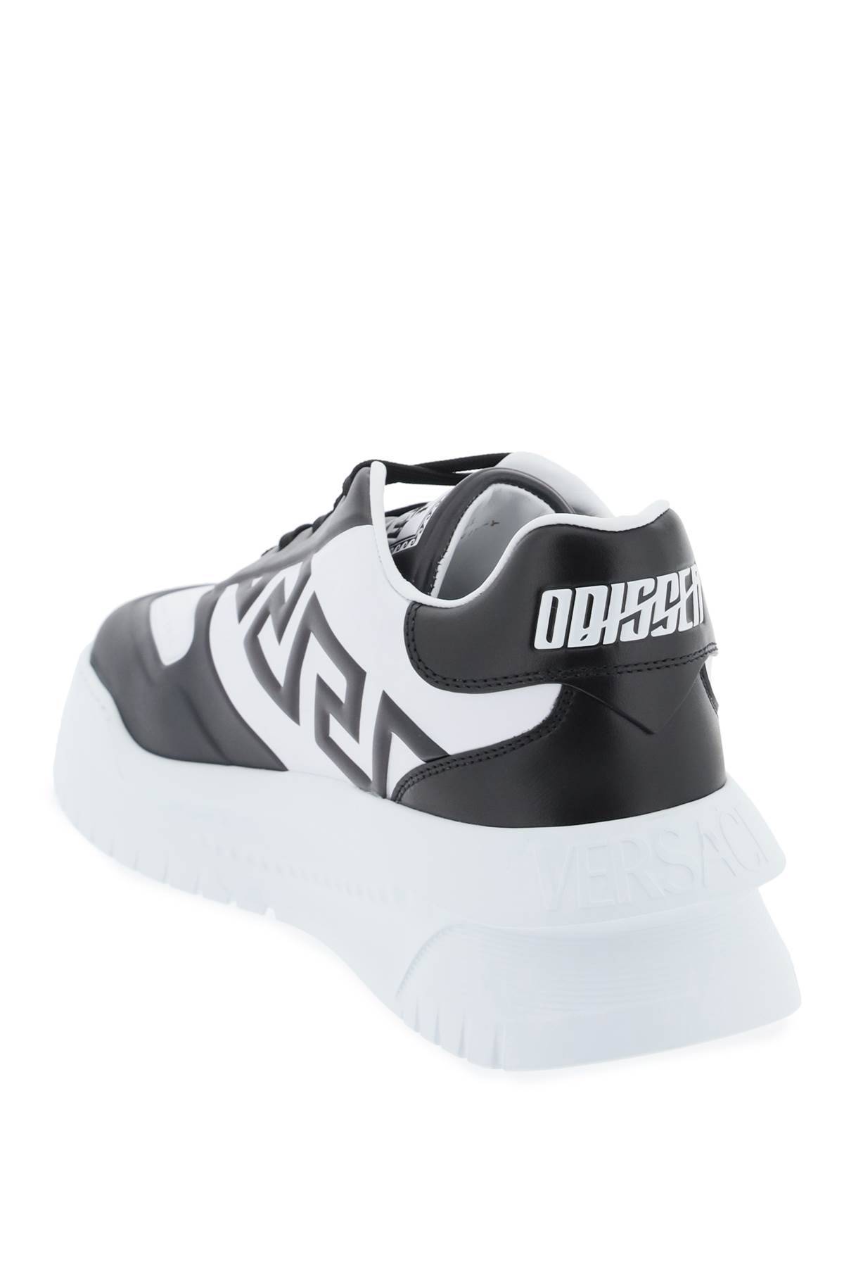 Shop Versace Odissea Sneakers In White,black