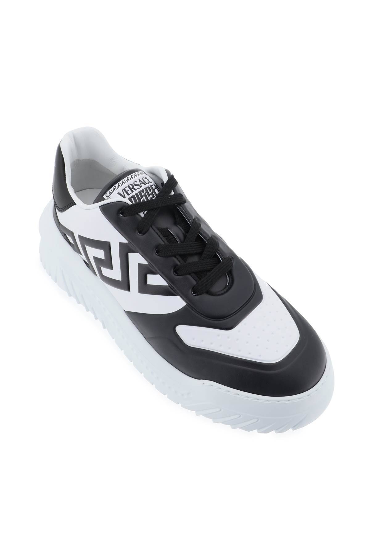 Shop Versace Odissea Sneakers In White,black