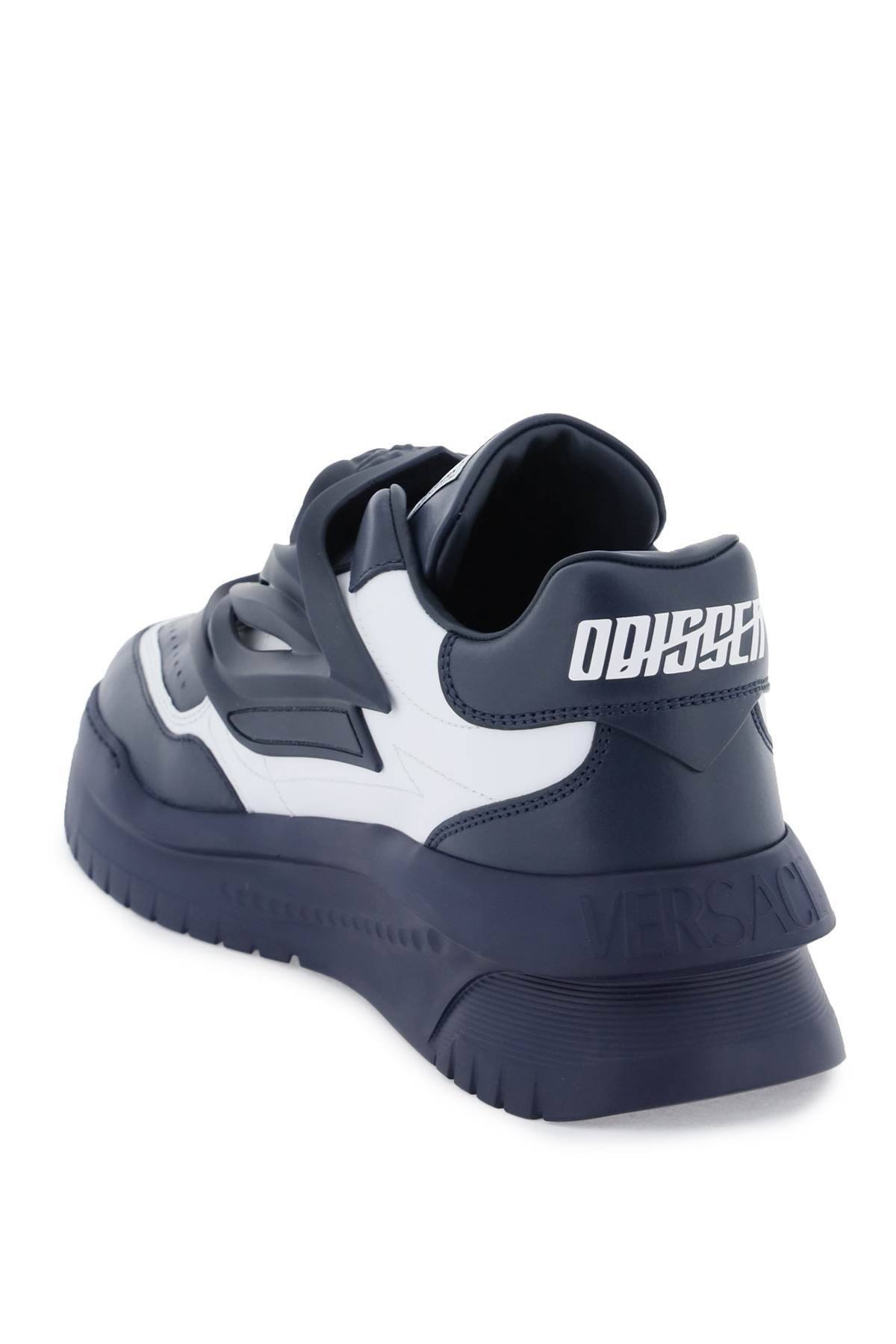 Shop Versace Odissea Sneakers In White,blue