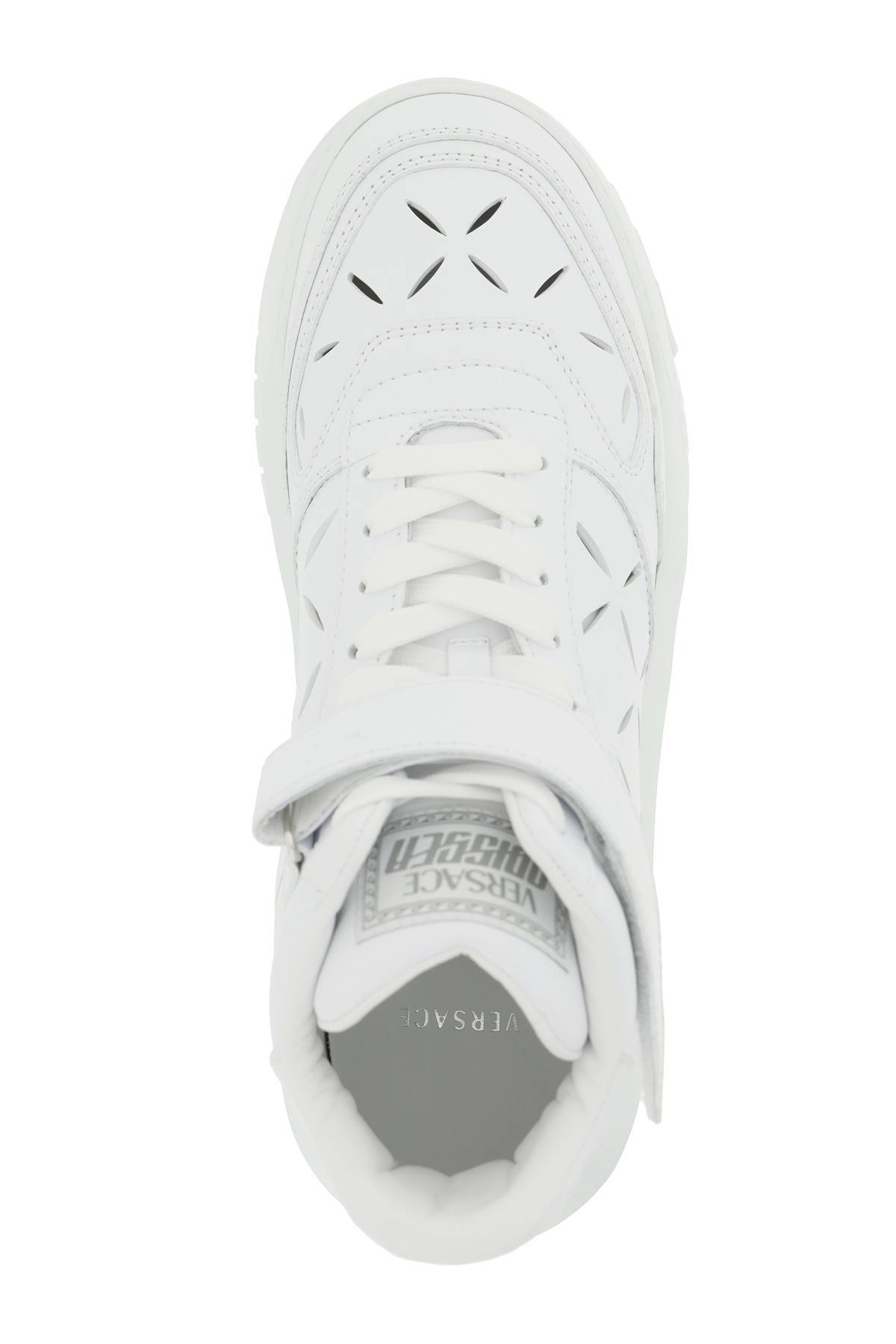 Shop Versace 'odissea' Sneakers With  Cut-outs In White