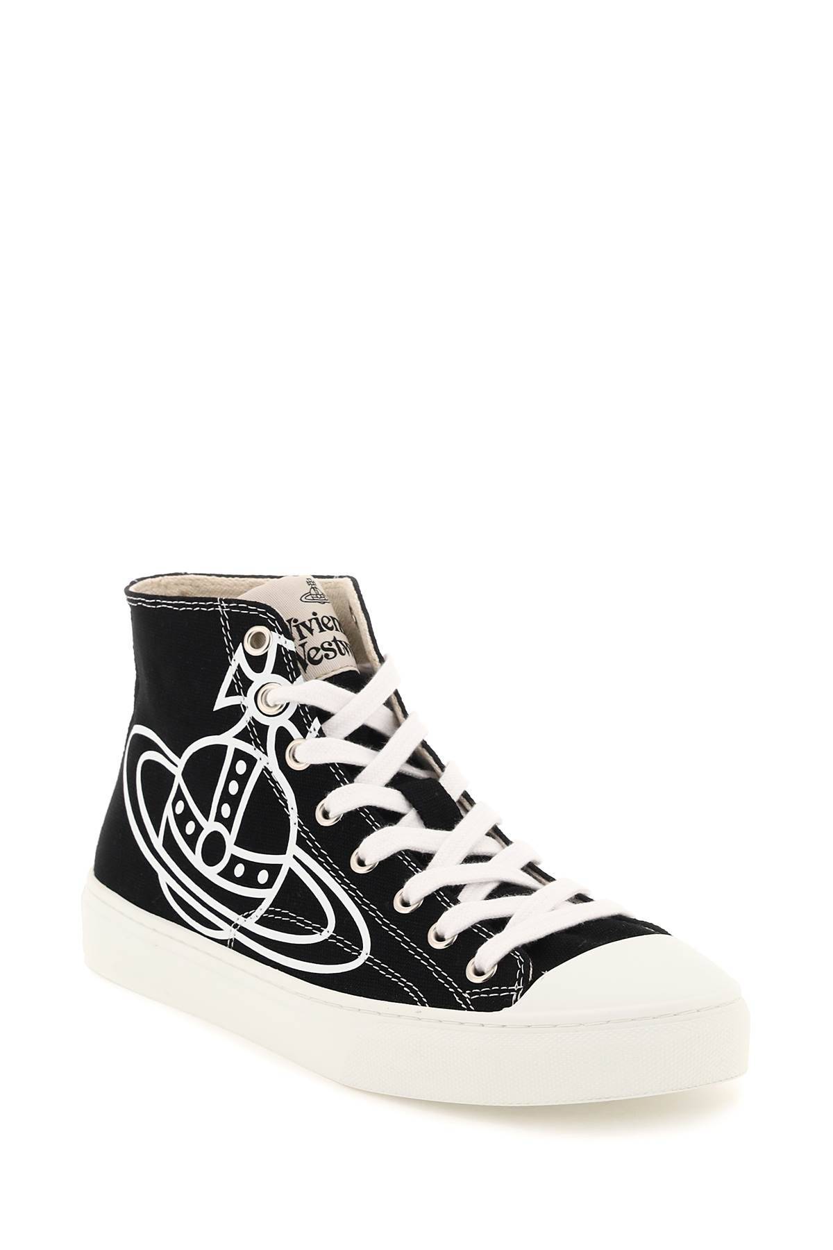 Shop Vivienne Westwood Plimsoll High Top Sneakers In Black