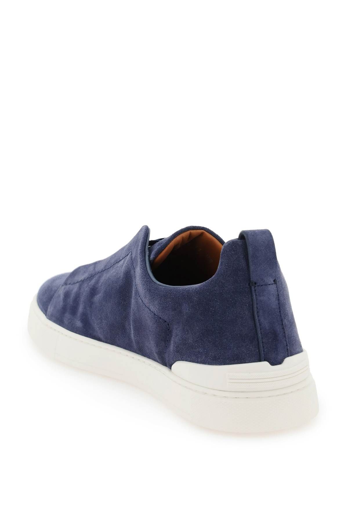 Shop Zegna Triple Stitch Slip-on Sneakers In Blue