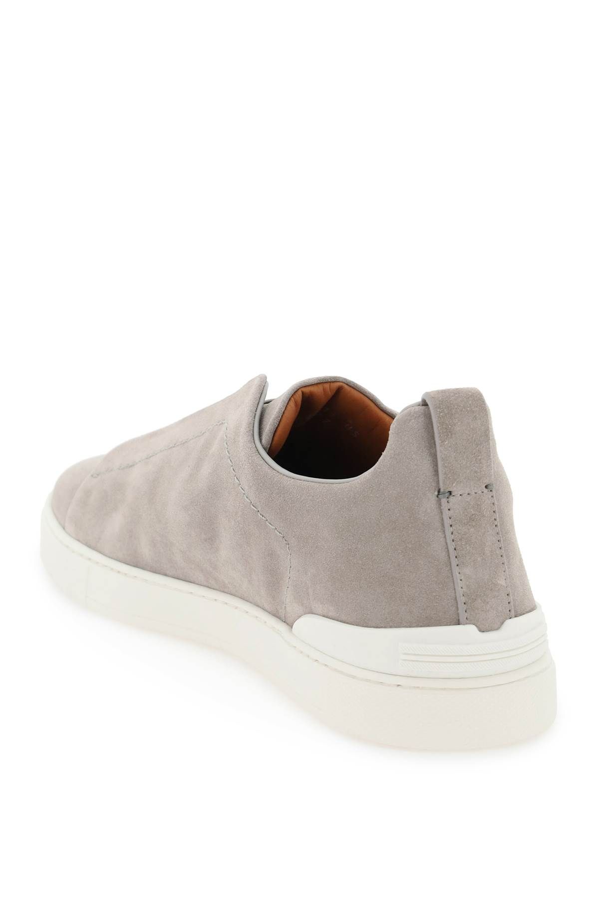 Shop Zegna Triple Stitch Slip-on Sneakers In Grey