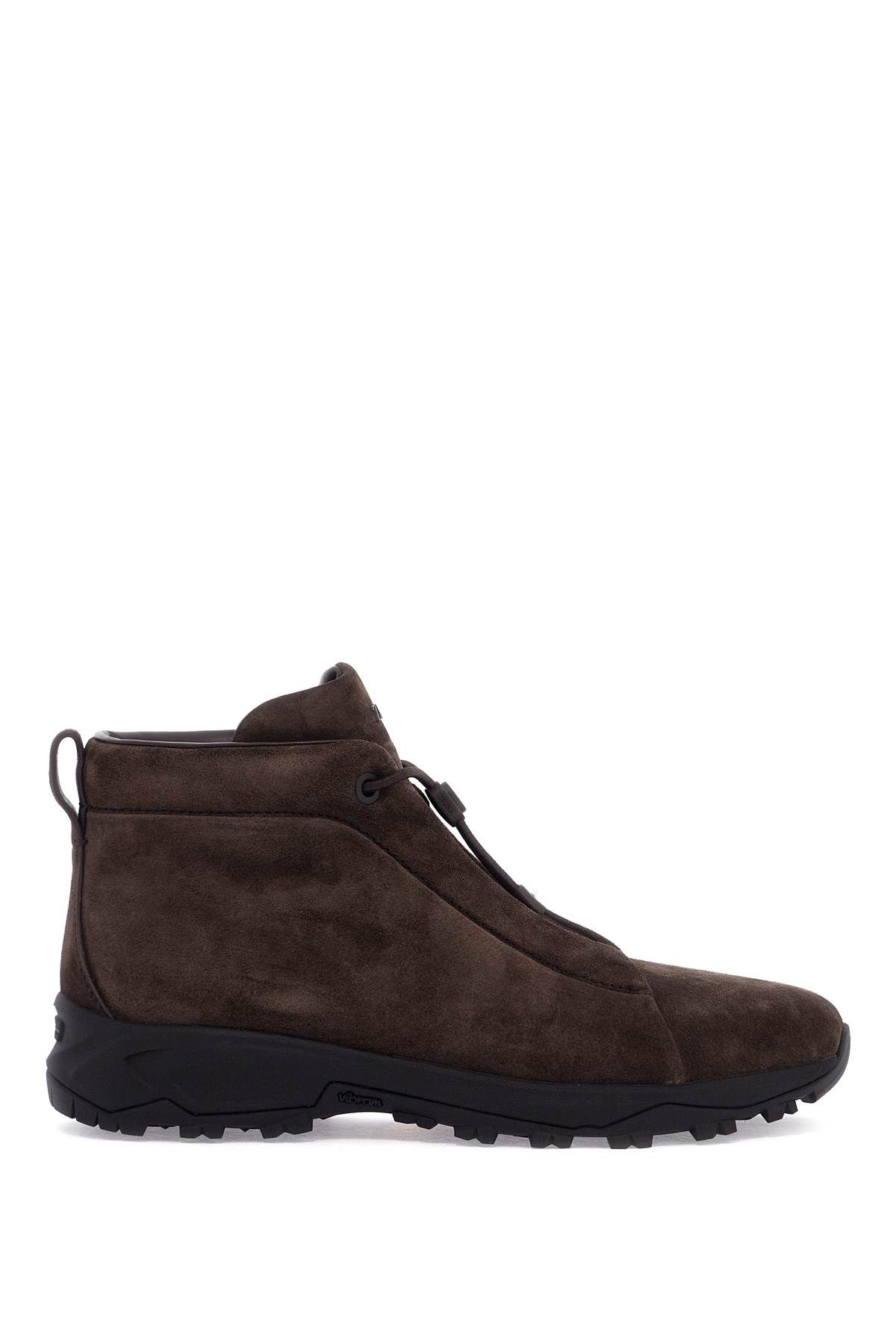 Zegna High-top Triple Stitch Sneakers In Brown