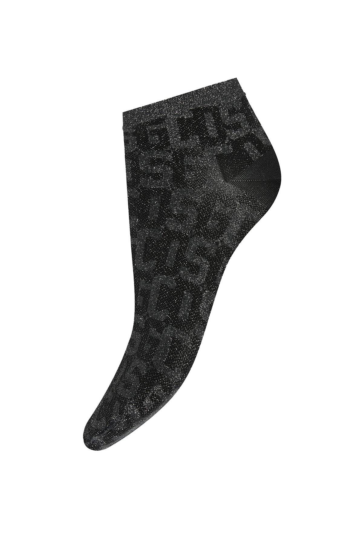 Shop Gcds X Wolford Monogram Socks In Black,grey