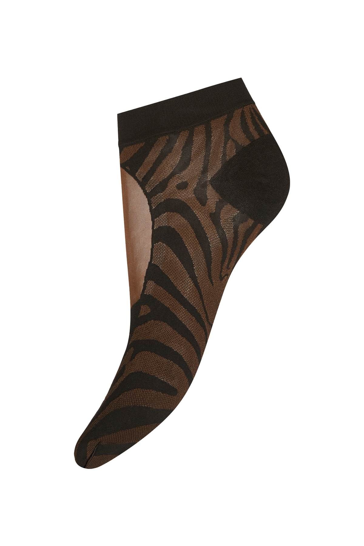 Shop Gcds X Wolford Animalier Socks In Brown,black