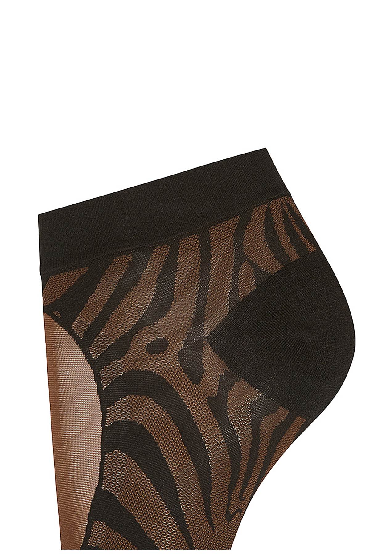 Shop Gcds X Wolford Animalier Socks In Brown,black
