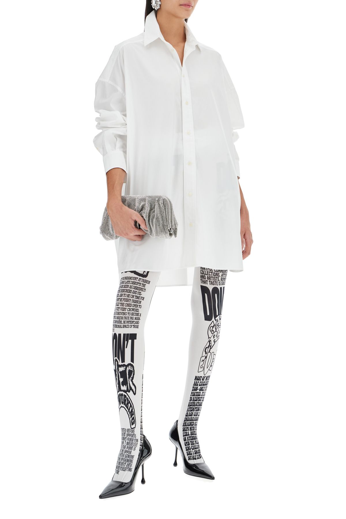 Shop Tyt Printed Tights  X In White