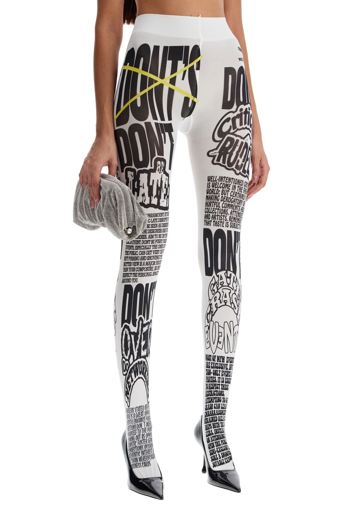 Shop Tyt Printed Tights  X In White