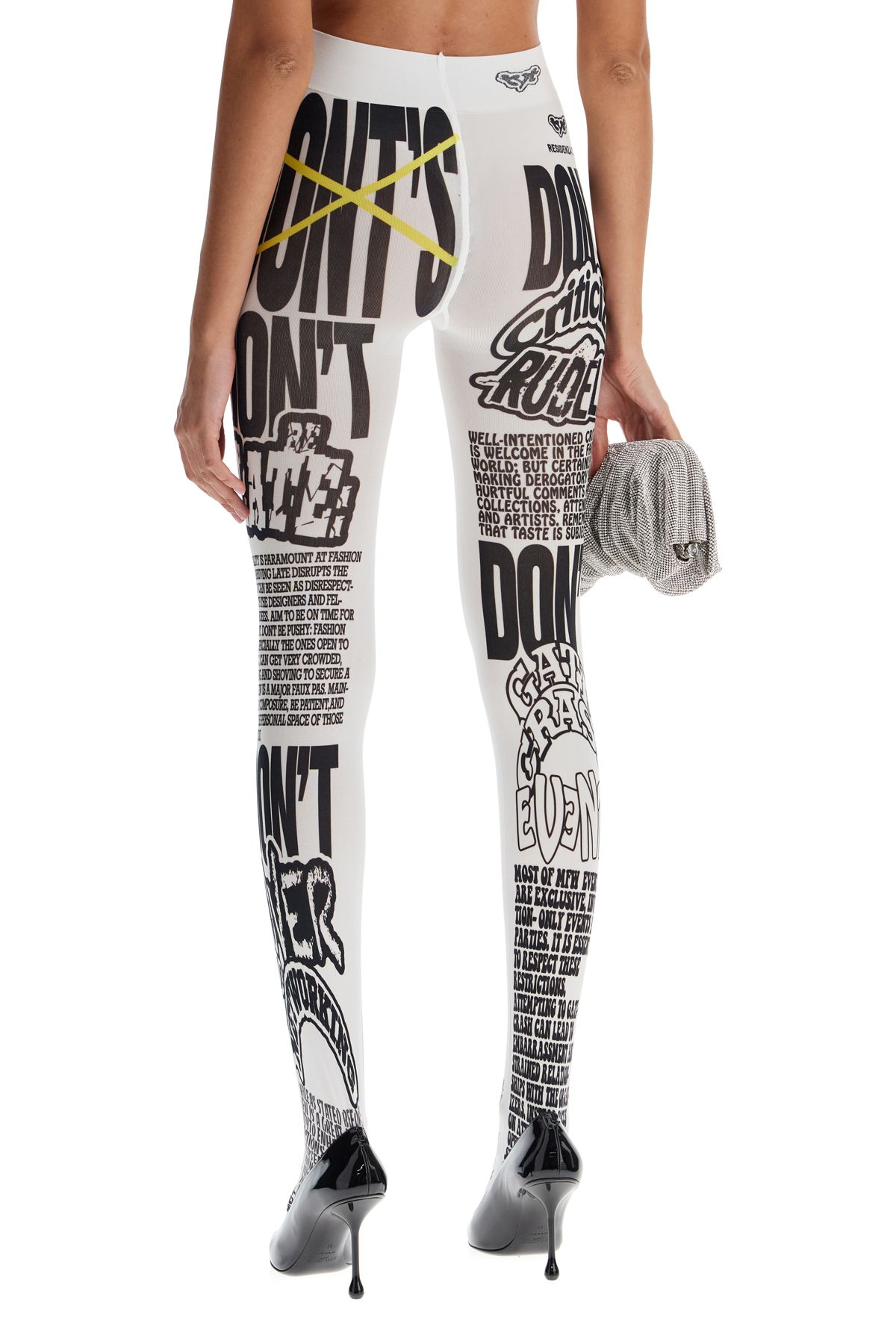 Shop Tyt Printed Tights  X In White