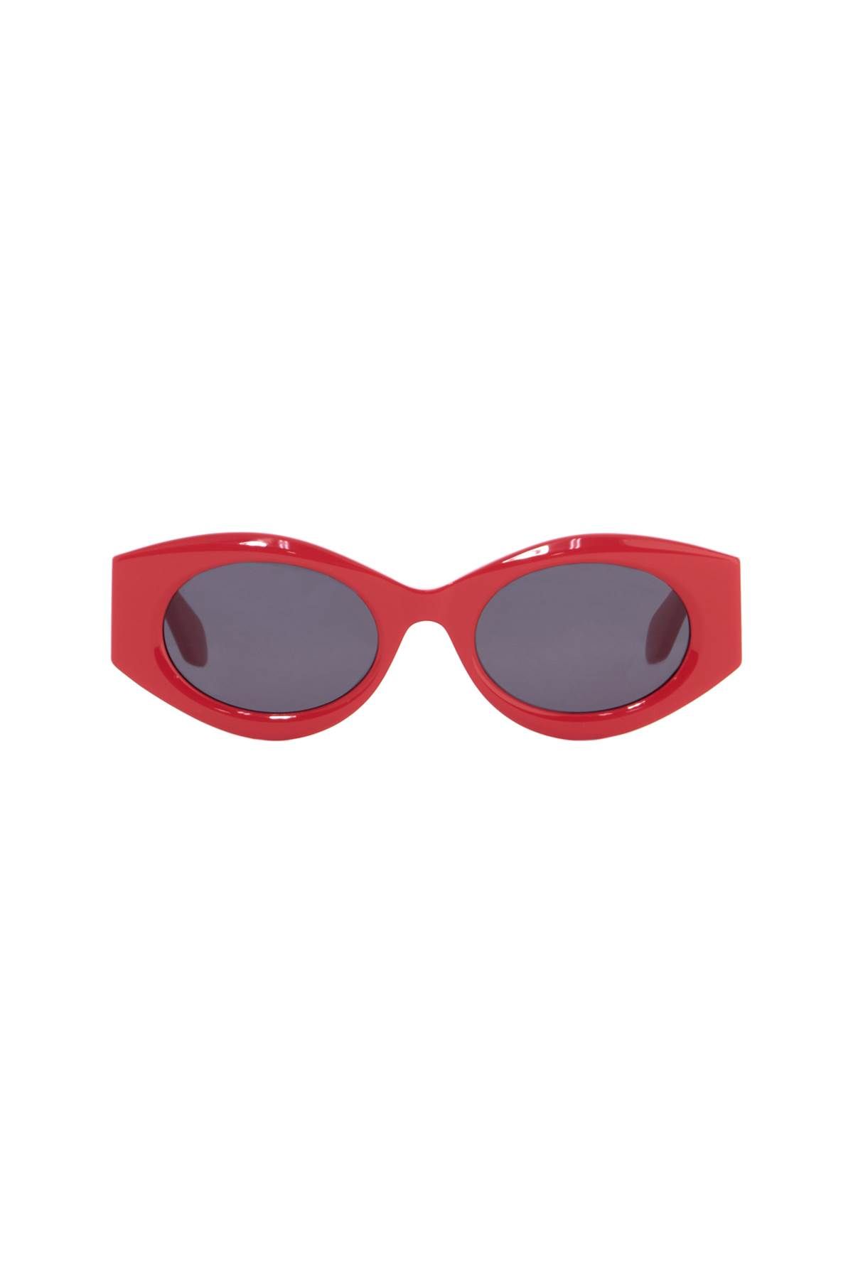 Alaïa Oval Sunglasses For Stylish Sun In Red