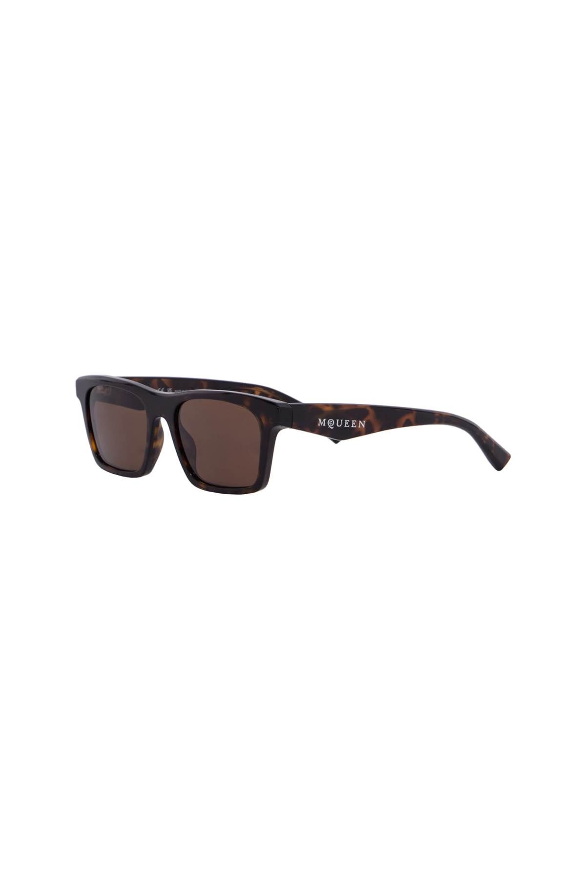 Shop Alexander Mcqueen Rectangular Tortoiseshell Sunglasses In Brown