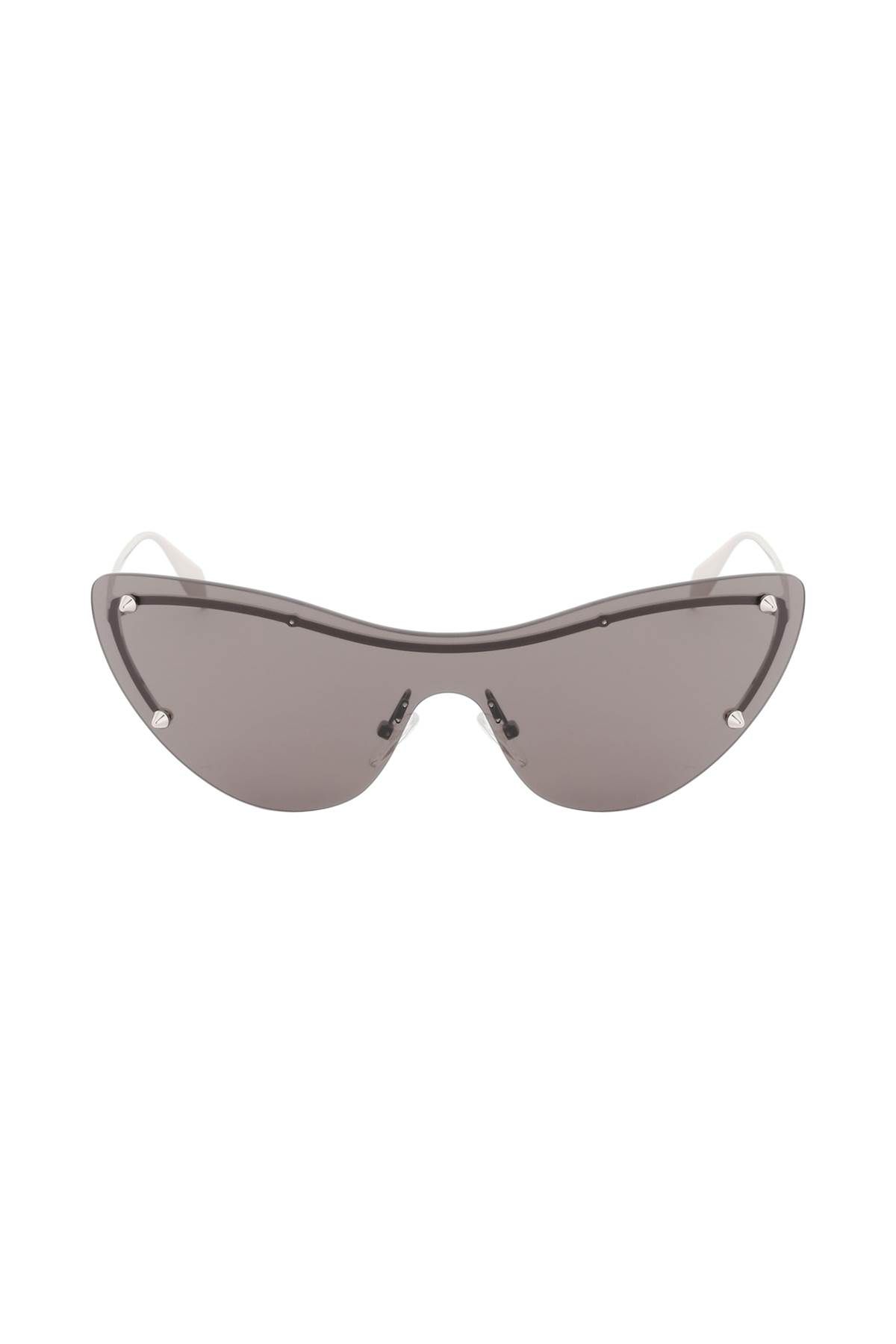 Shop Alexander Mcqueen 'spike Studs' Cat-eye Sunglasses In Yellow,silver