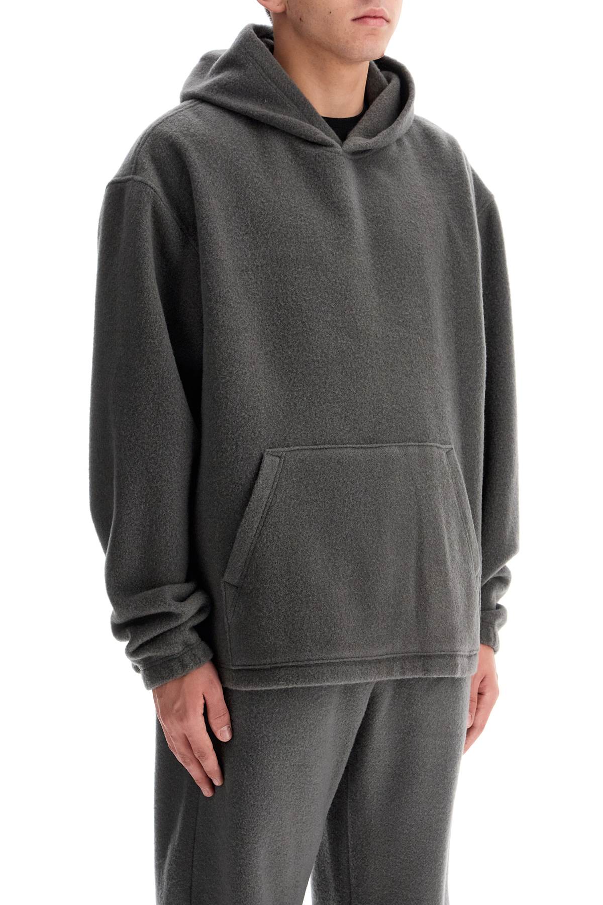 Shop Rier Hooded Fleece Sweatshirt In Grey