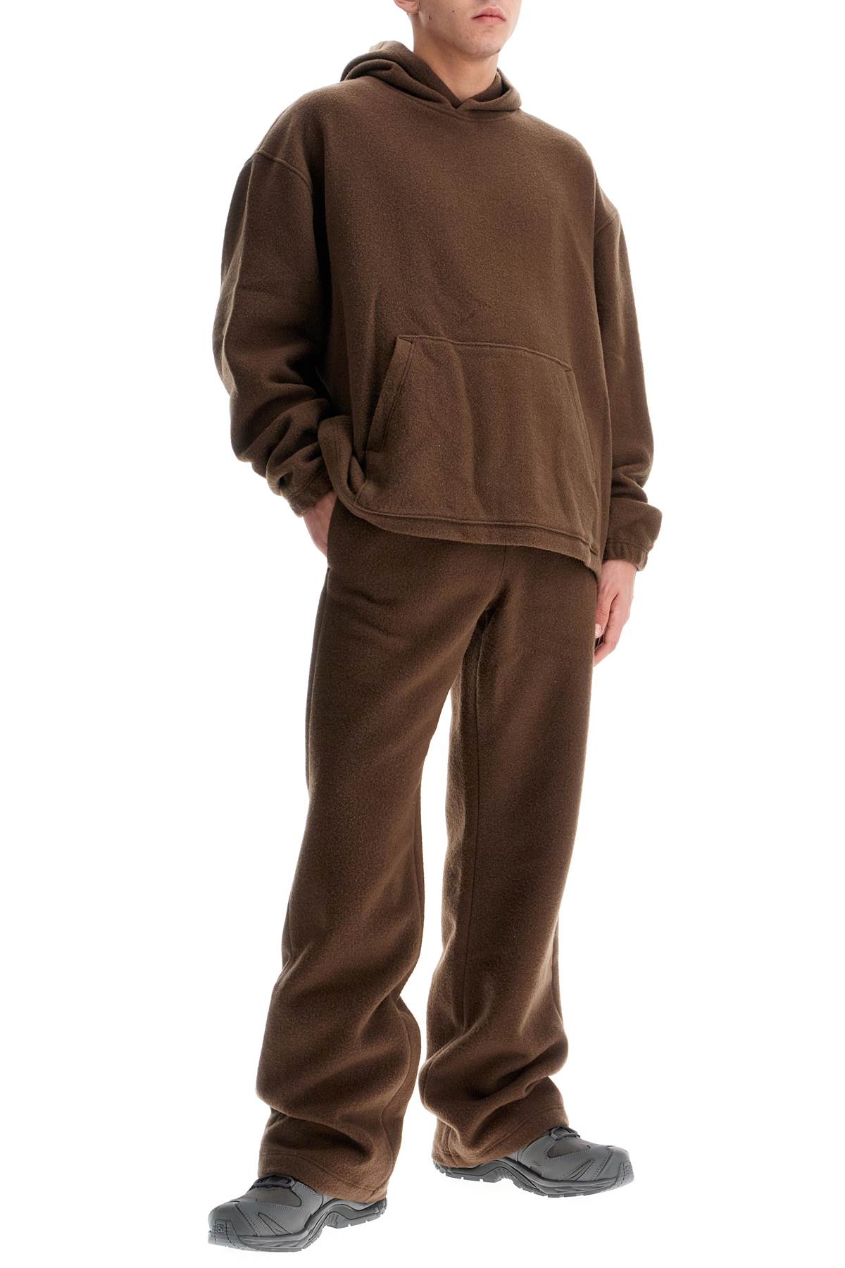 Shop Rier Hooded Fleece Sweatshirt In Brown