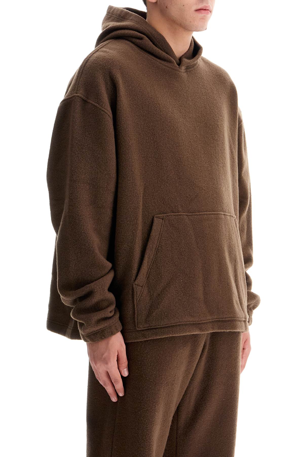 Shop Rier Hooded Fleece Sweatshirt In Brown