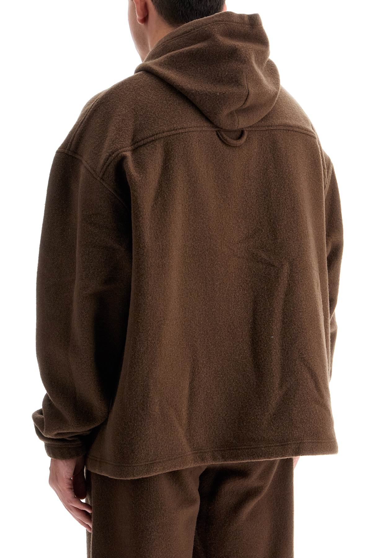 Shop Rier Hooded Fleece Sweatshirt In Brown