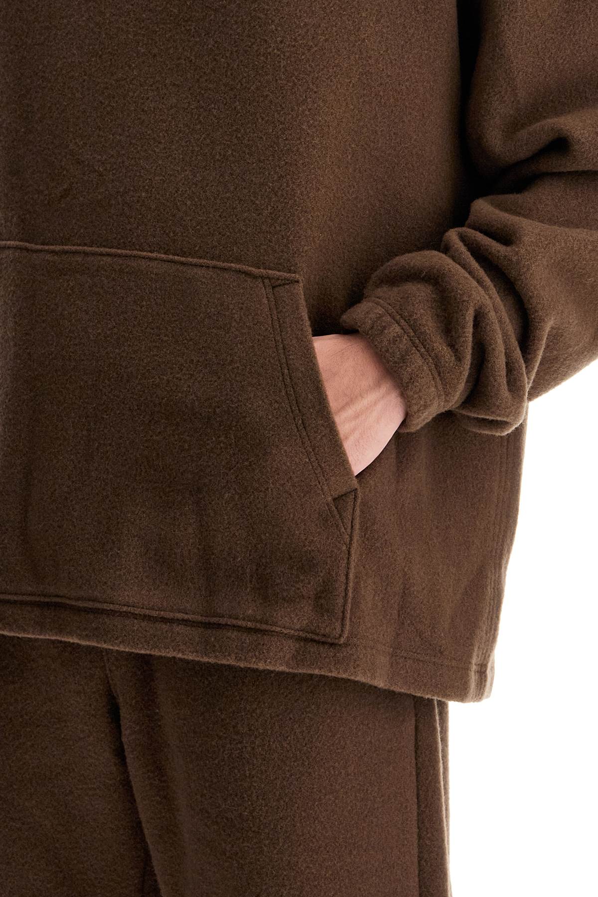 Shop Rier Hooded Fleece Sweatshirt In Brown