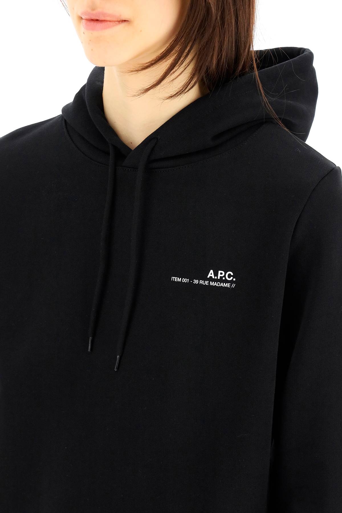 Shop Apc Hoodie With Logo Print In Black