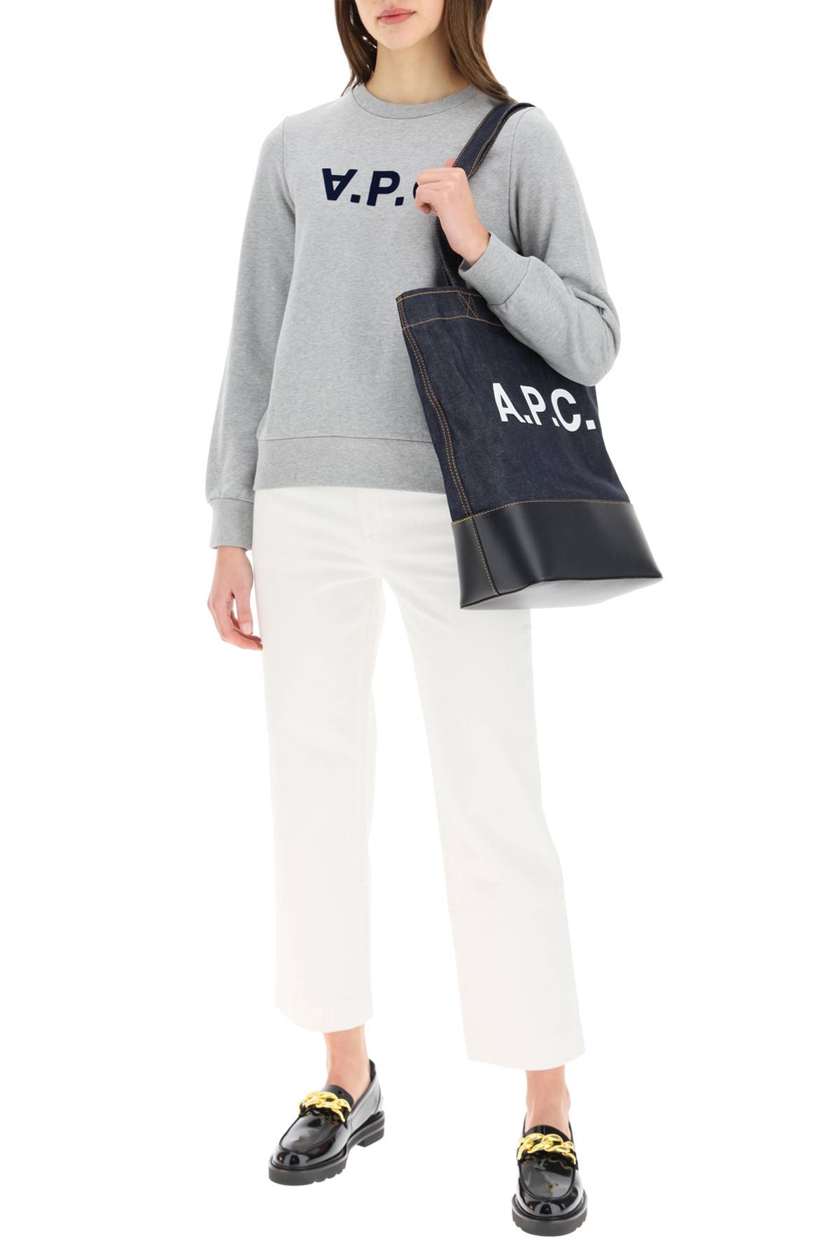 Shop Apc Sweatshirt Logo In Grey