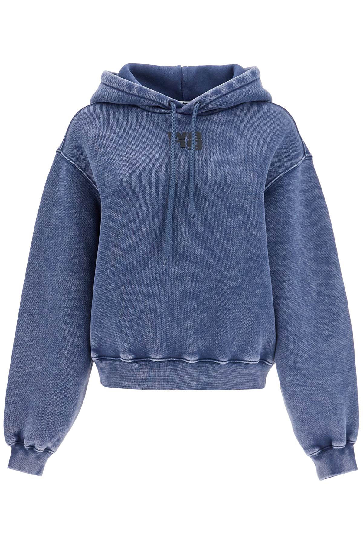 Shop Alexander Wang Boxy Hoodie With Hood In Blue