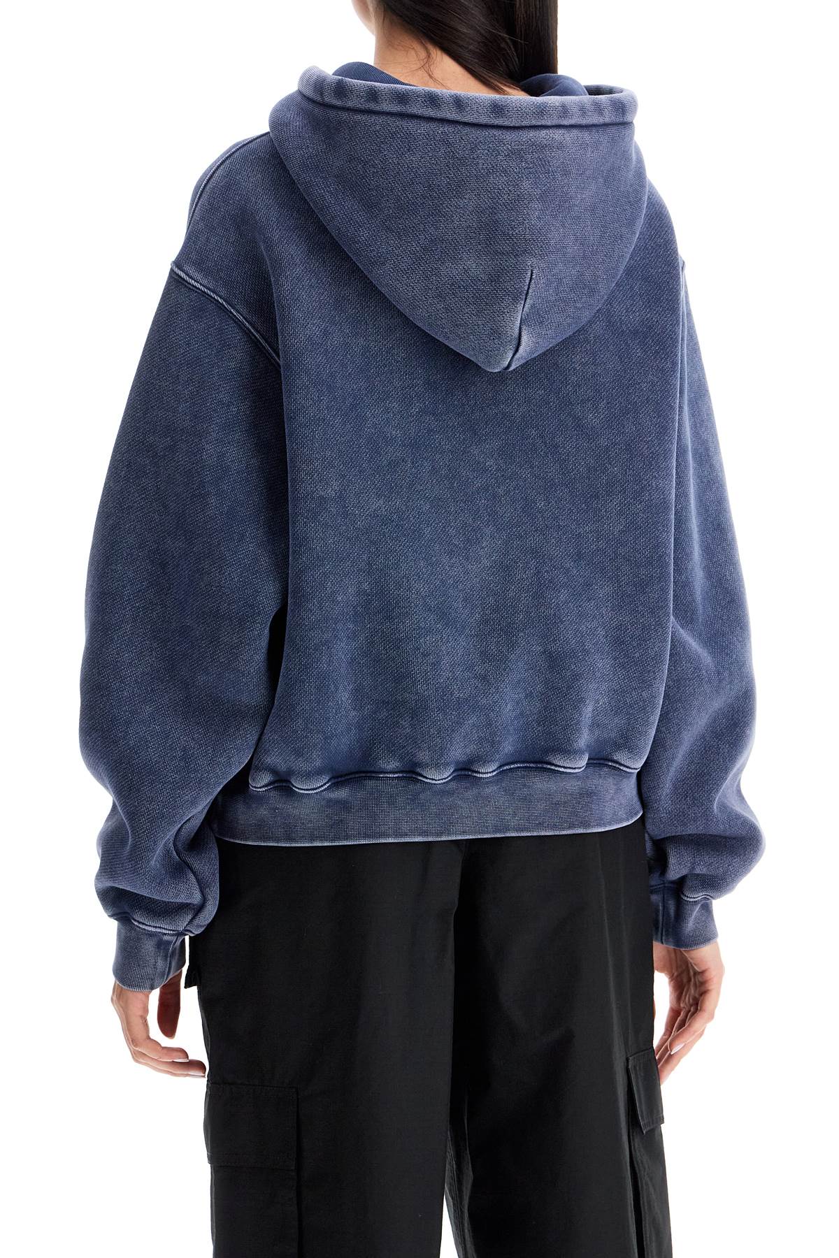 Shop Alexander Wang Boxy Hoodie With Hood In Blue