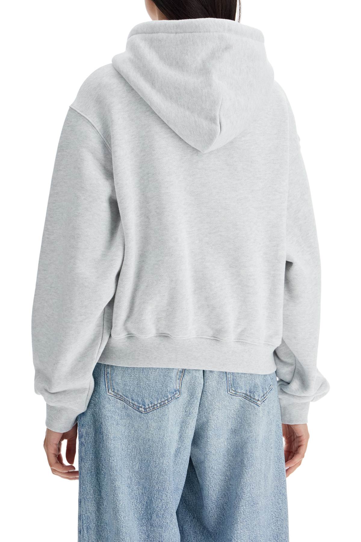 Shop Alexander Wang Boxy Hoodie With Hood In Grey