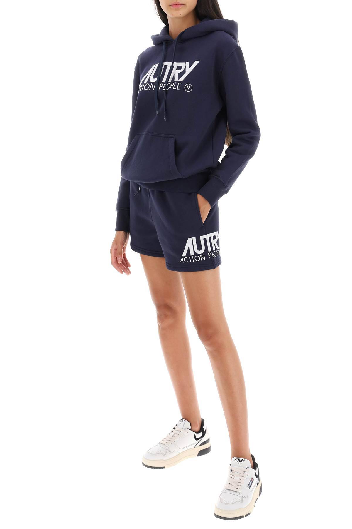 Shop Autry 'icon' Hoodie With Logo Embroidery In Blue