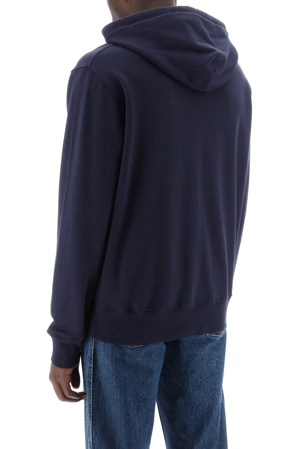 Shop Autry Hoodie With Maxi Logo Print In Blue
