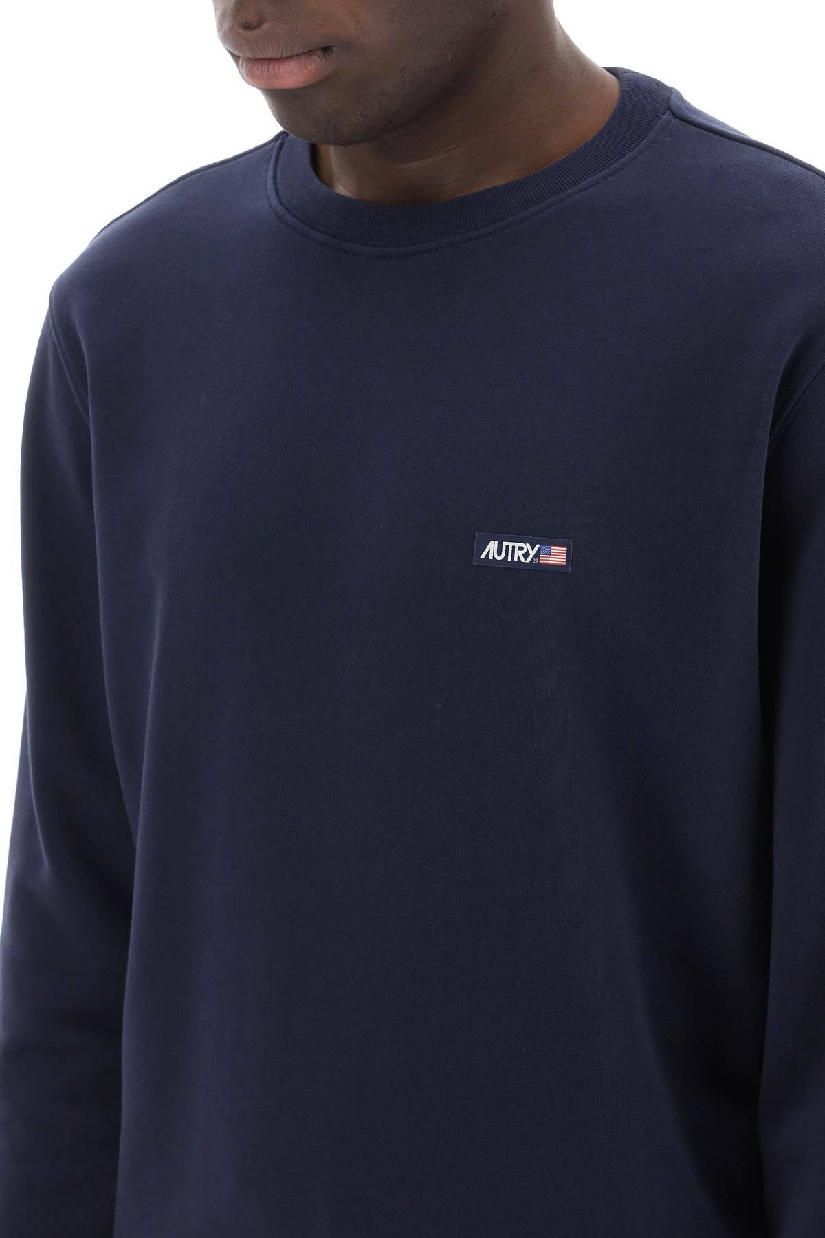 Shop Autry Sweatshirt With Logo Label In Blue