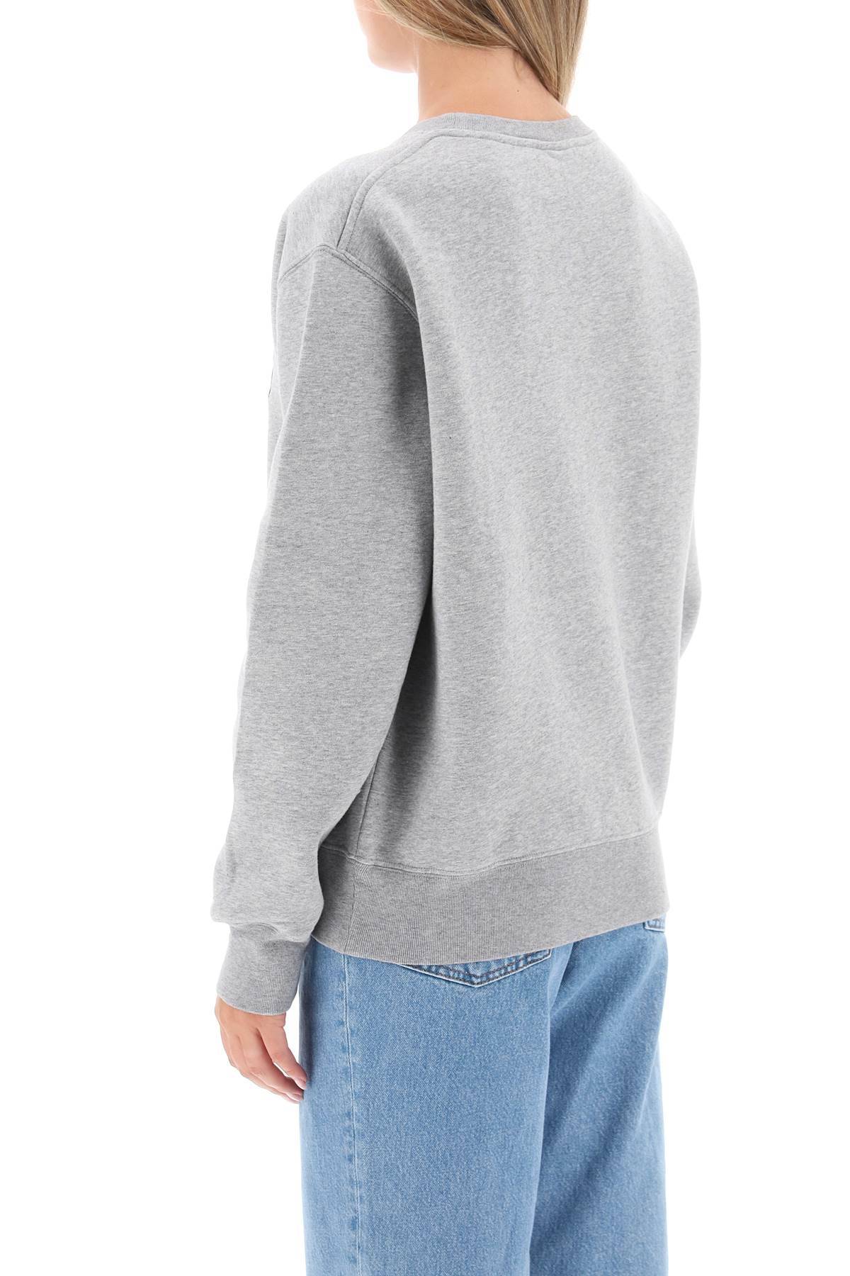 Shop Autry Crew-neck Sweatshirt With Logo Embroidery In Grey