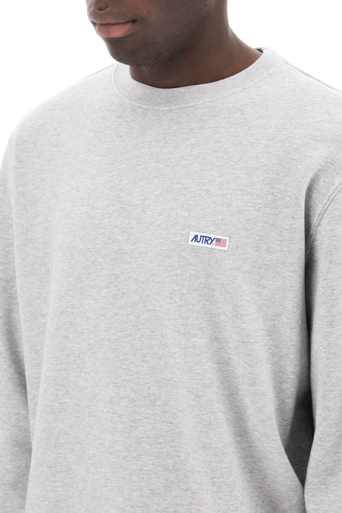 Shop Autry Sweatshirt With Logo Label In Grey
