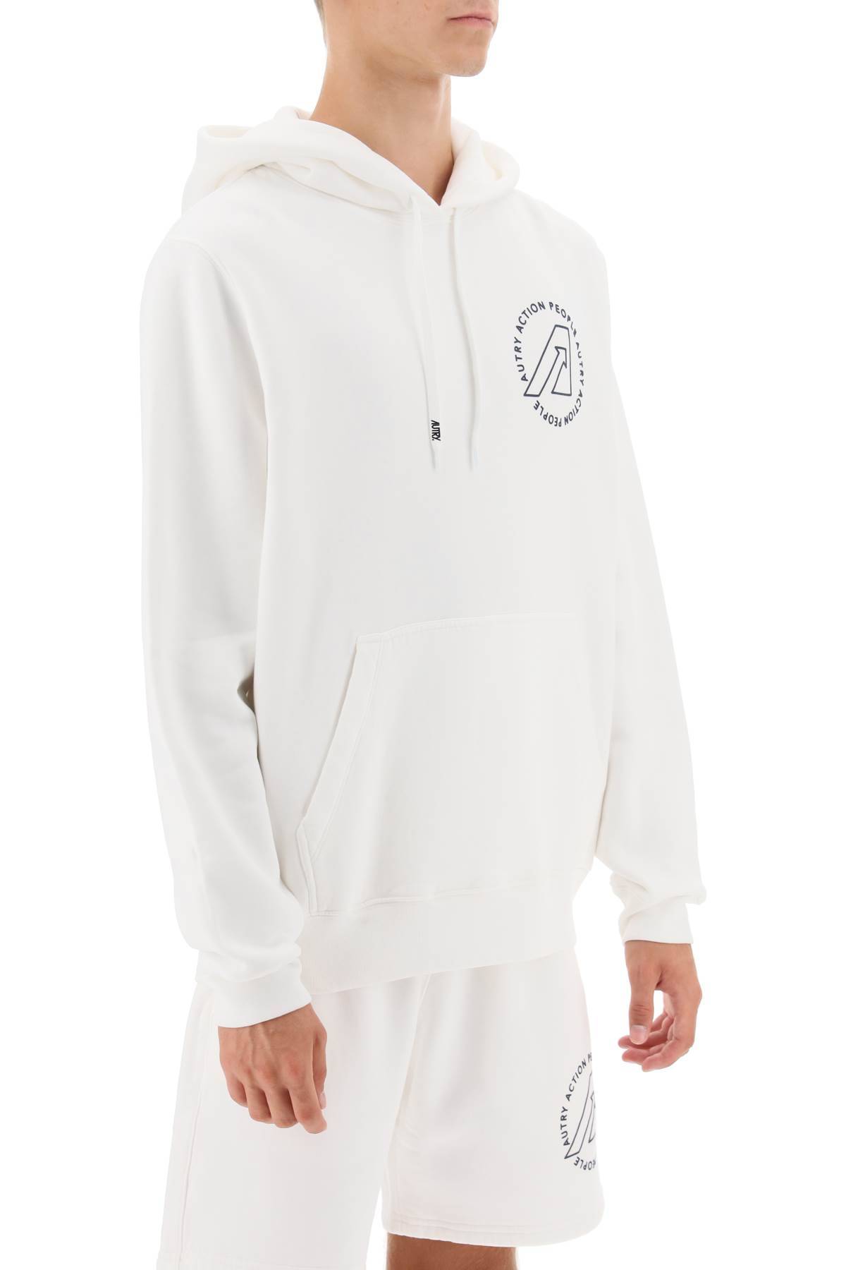 Shop Autry Logo Print Icon Hoodie In White