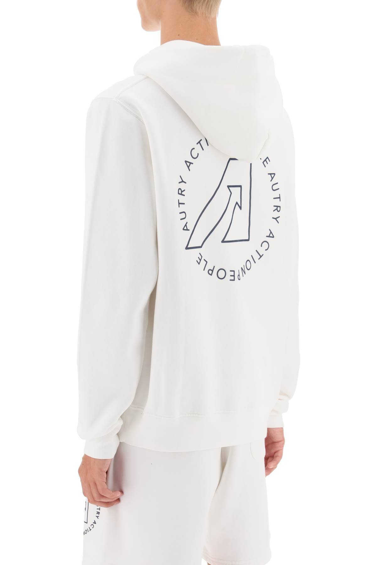 Shop Autry Logo Print Icon Hoodie In White