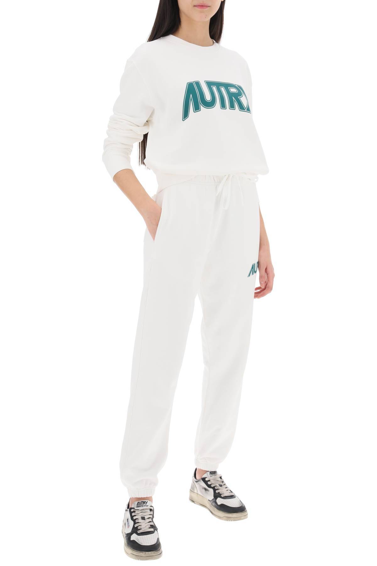 Shop Autry Sweatshirt With Maxi Logo Print In White
