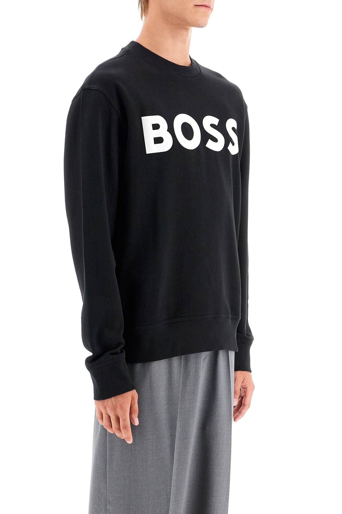 Shop Hugo Boss Webasiccrew Logo In Black