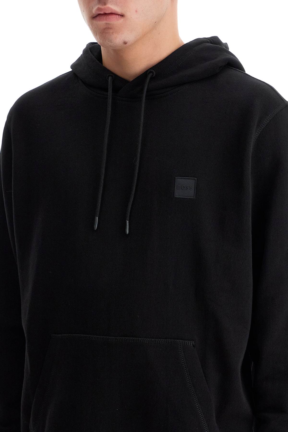 Shop Hugo Boss Wetalk Hooded Sweat In Black