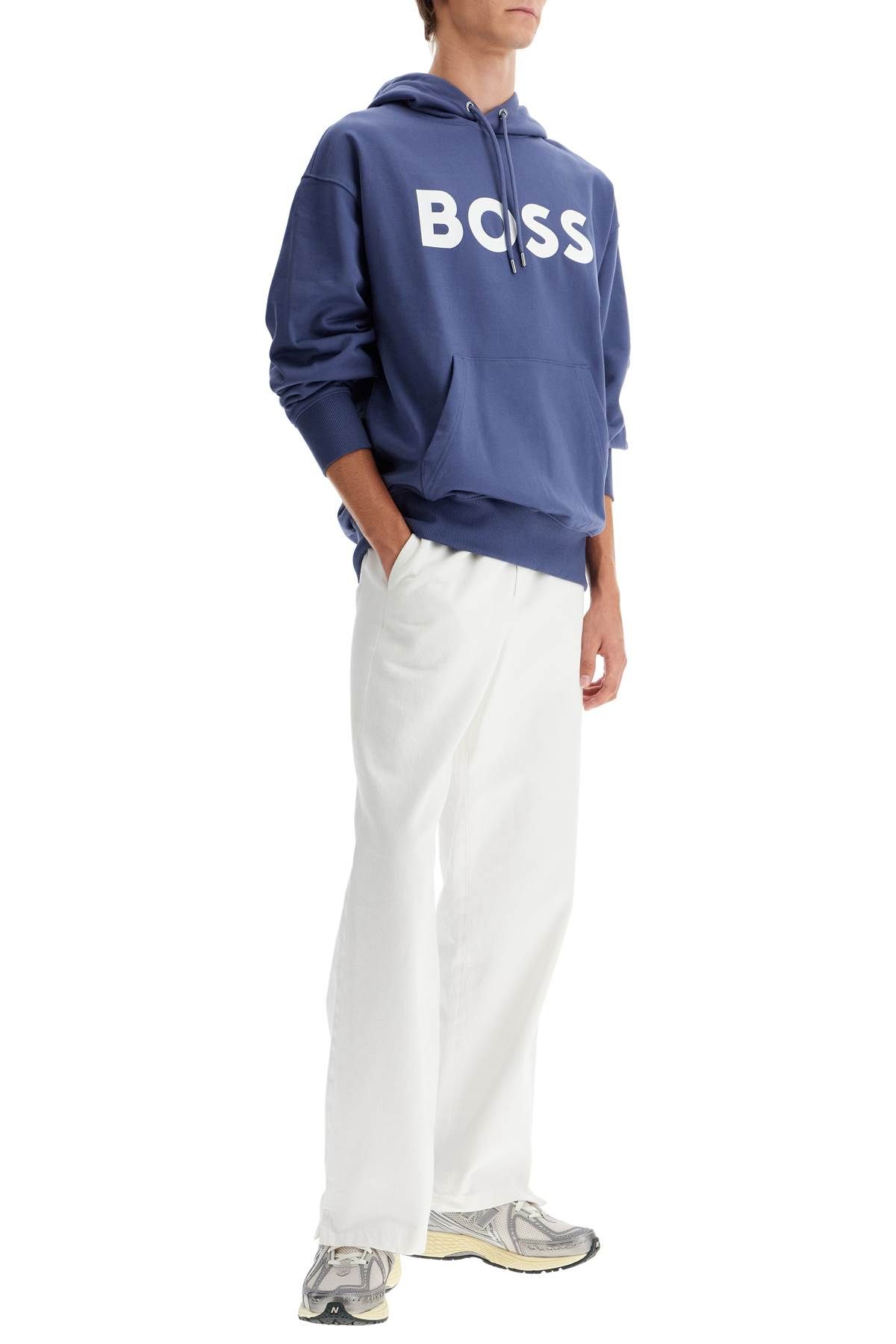 Shop Hugo Boss Sullivan Logo Hoodie In Blue