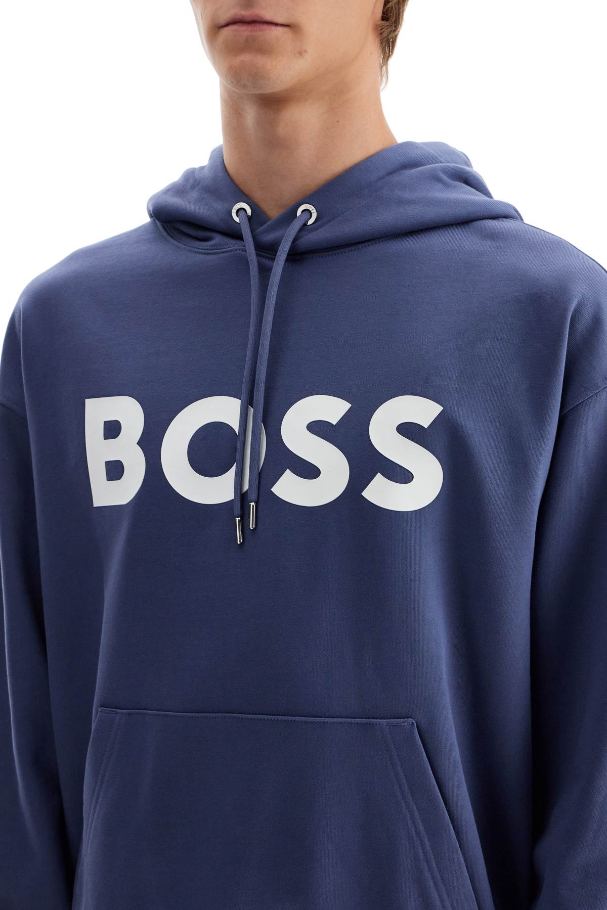 Shop Hugo Boss Sullivan Logo Hoodie In Blue