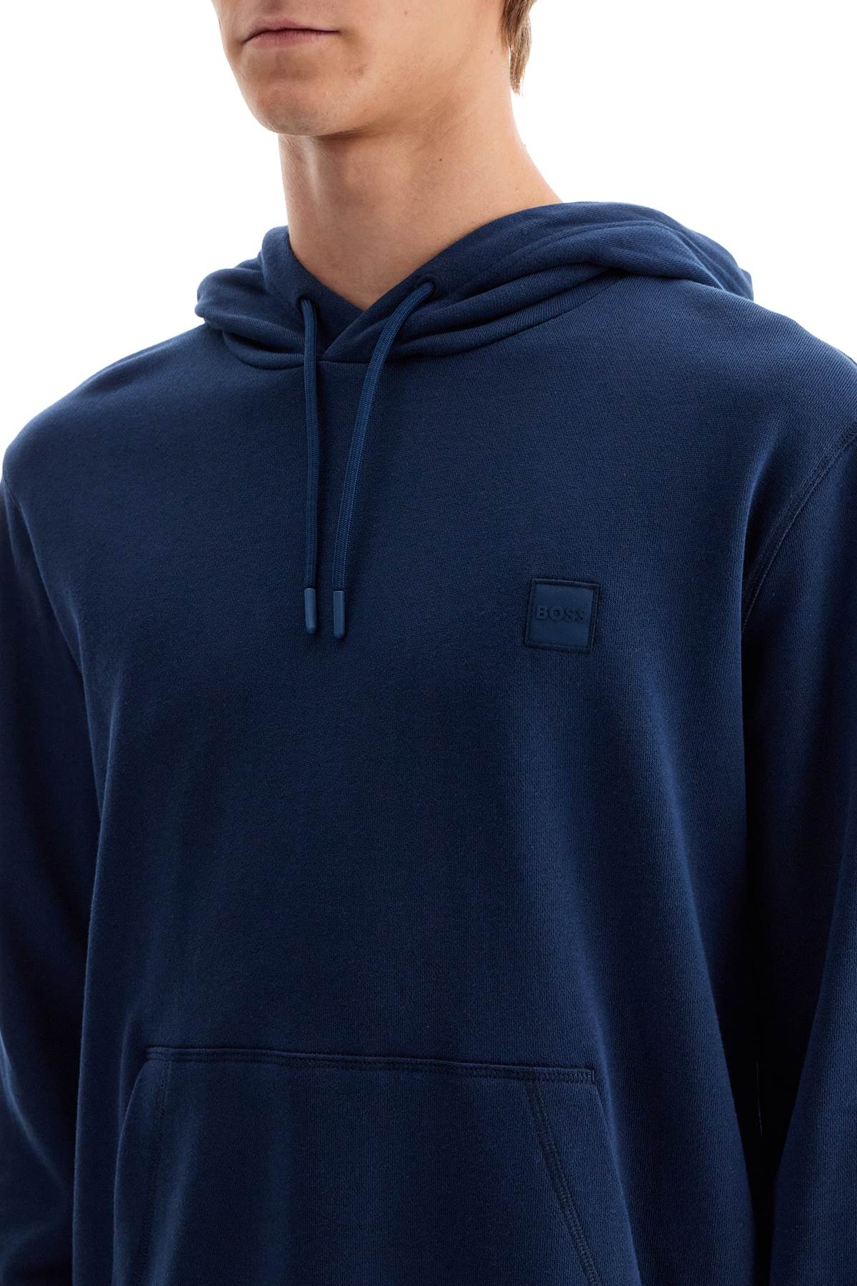 Shop Hugo Boss Wetalk Hooded Sweat In Blue