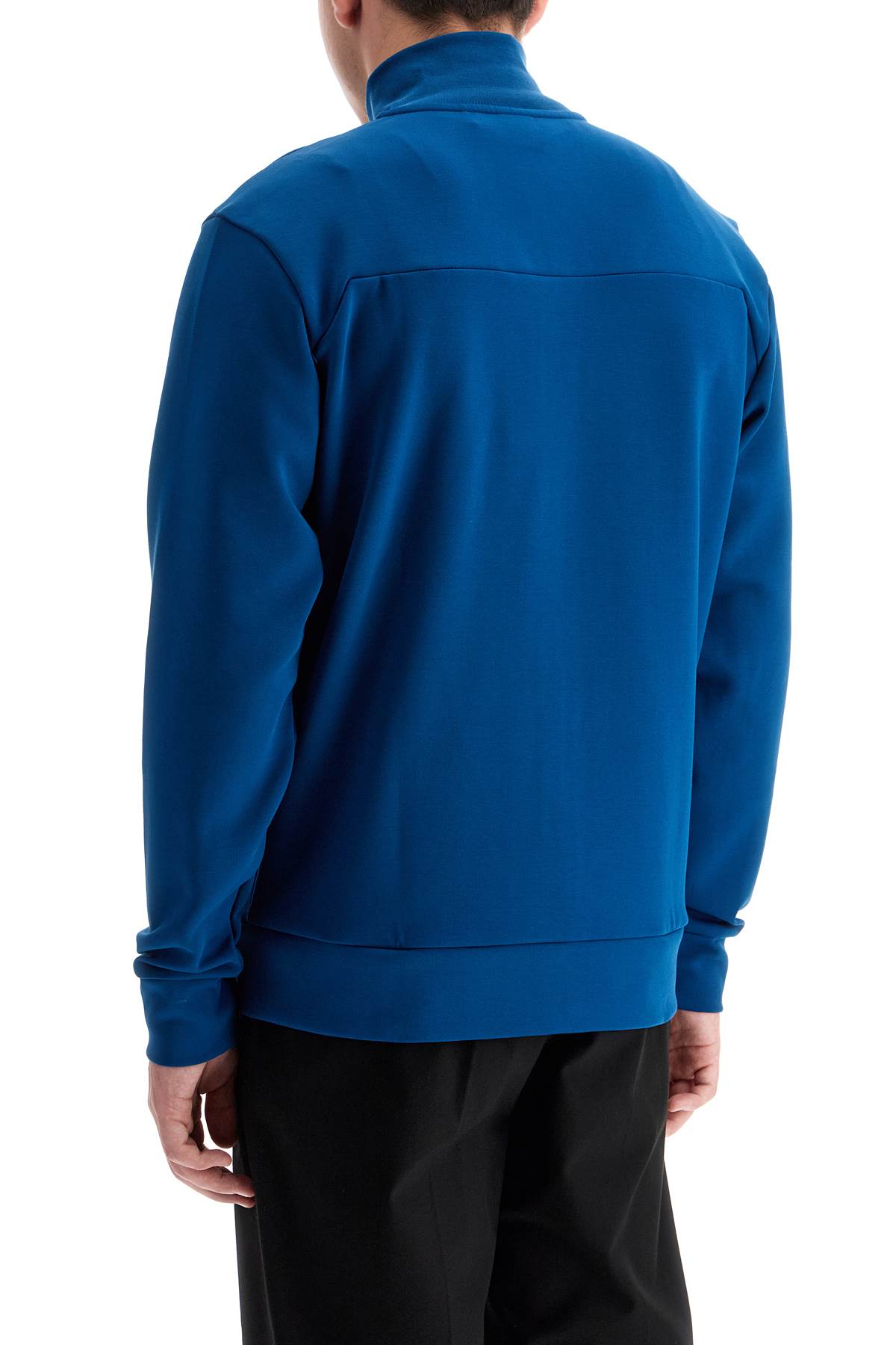 Shop Hugo Boss "high-necked Sweatshirt In Compact Jersey In Blue