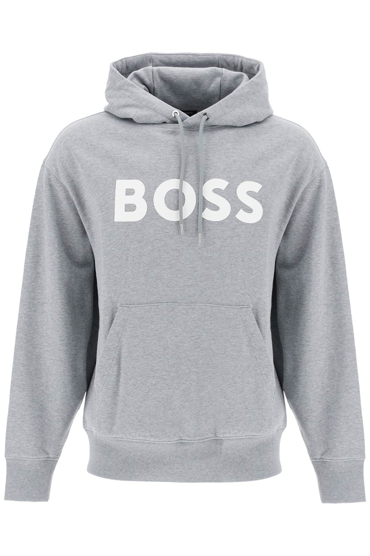 Shop Hugo Boss Sullivan Logo Hoodie In Grey