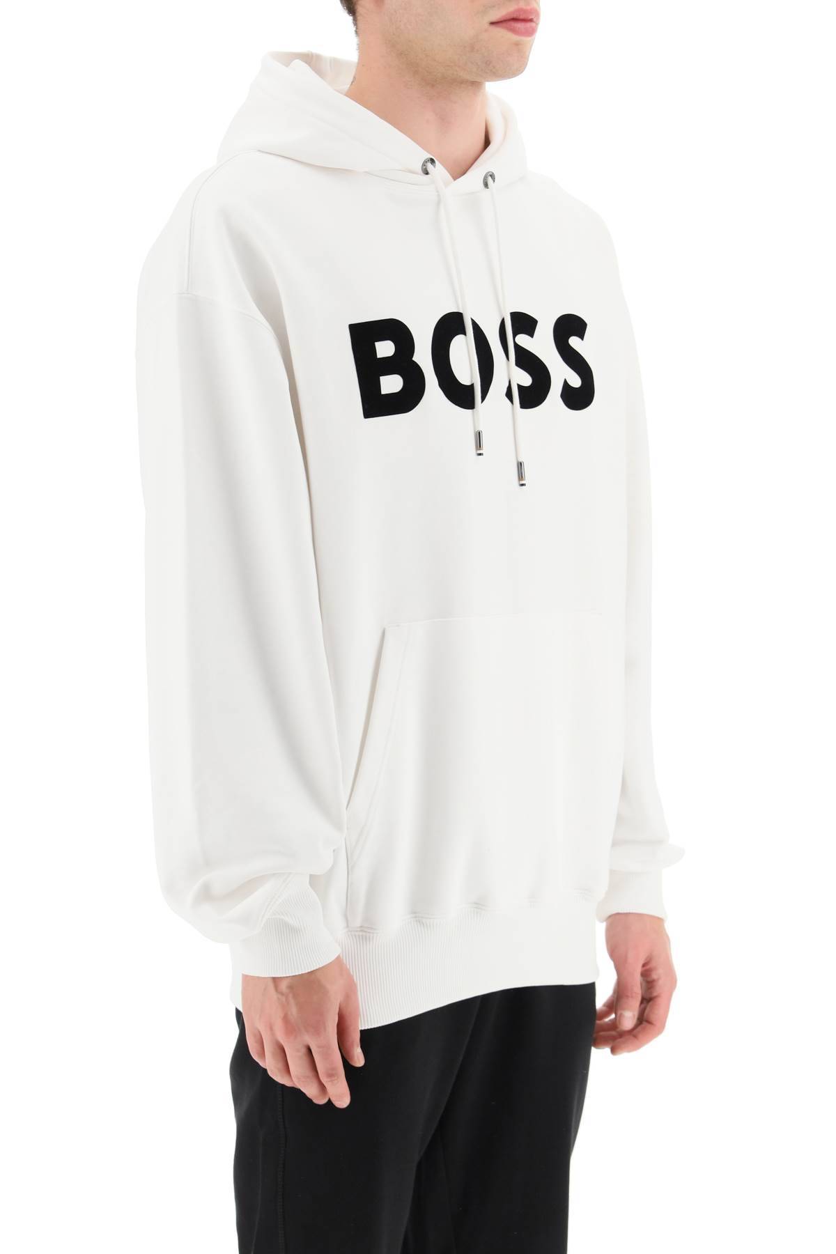 Shop Hugo Boss 'sullivan' Logo Hoodie In White