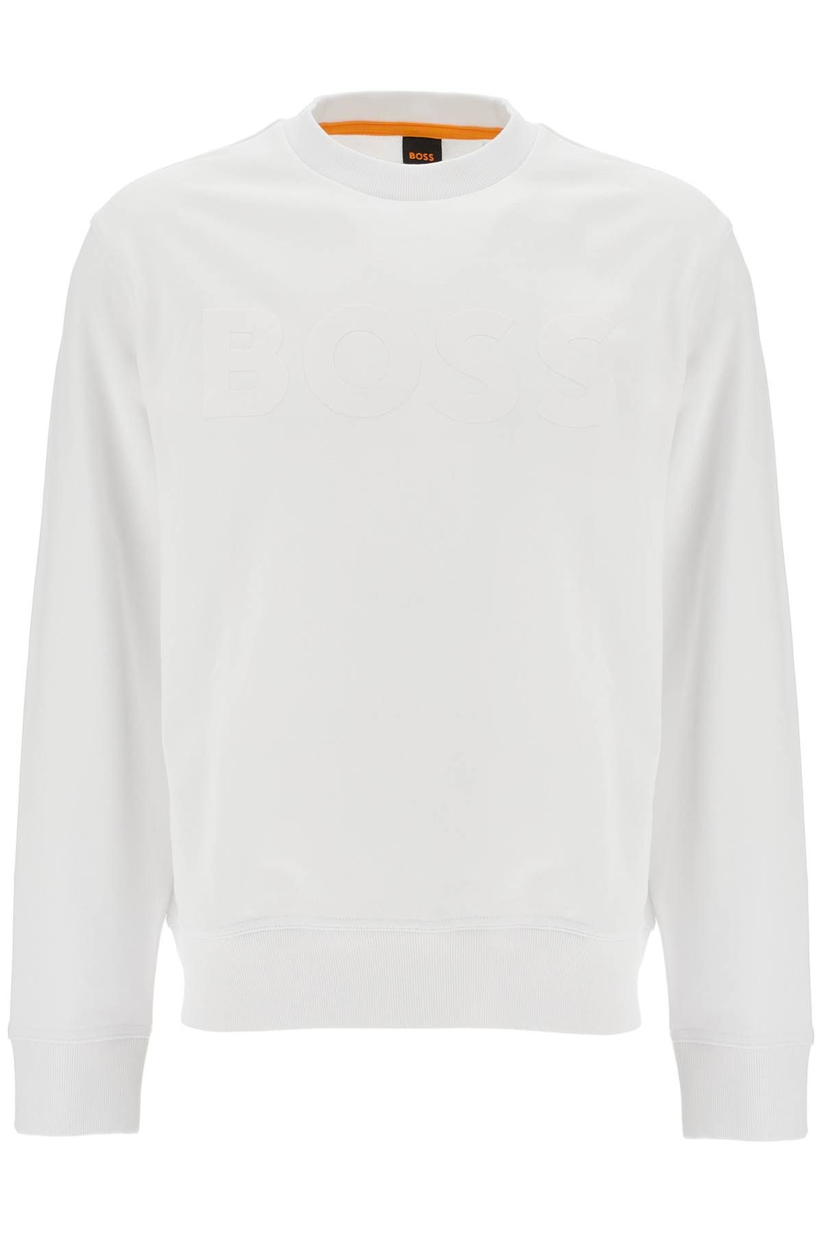 Shop Hugo Boss Webasiccrew Logo In White