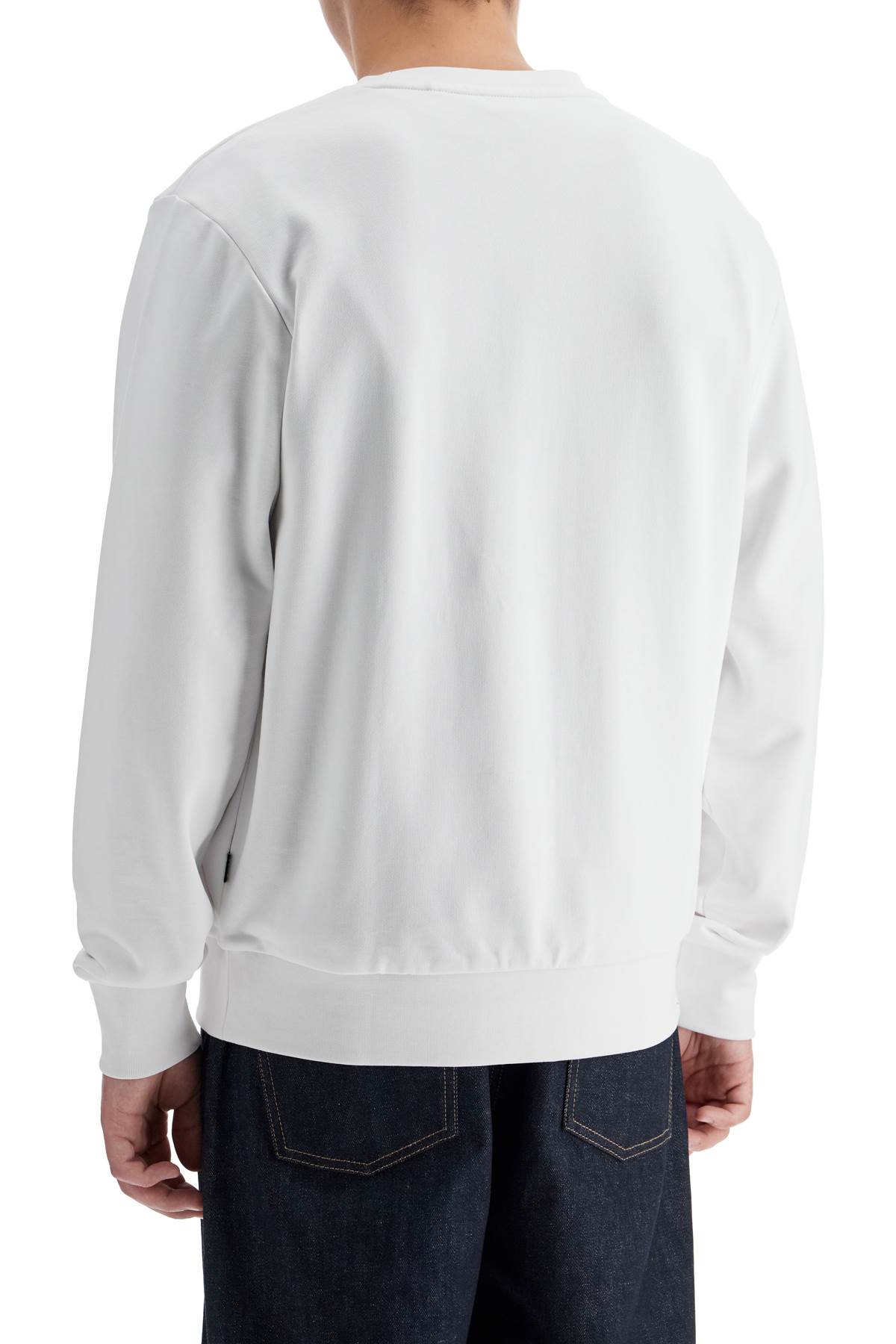 Shop Hugo Boss Crewneck Sweatshirt With Logo In White