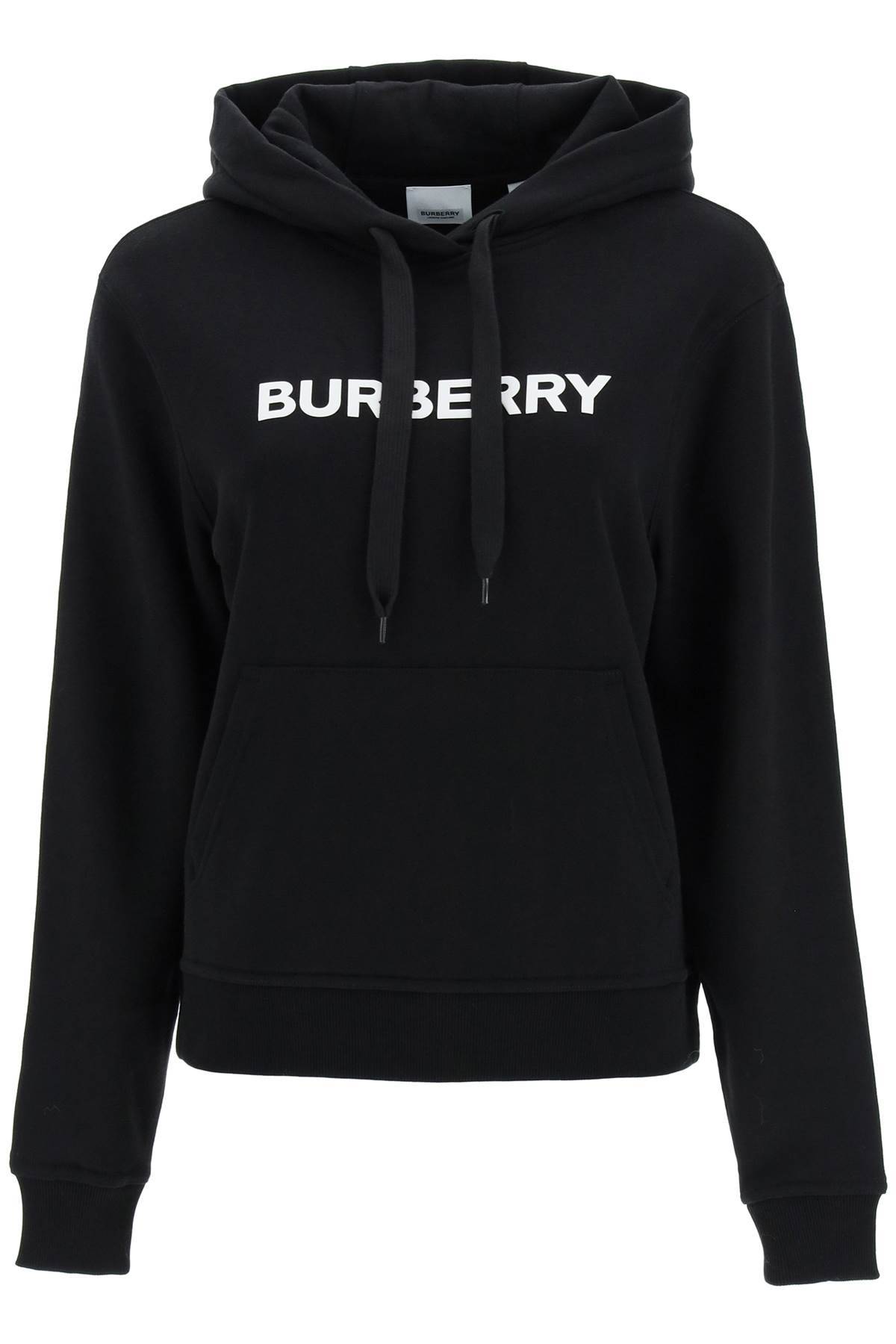 Shop Burberry Poulter Hoodie With Logo Print In Black