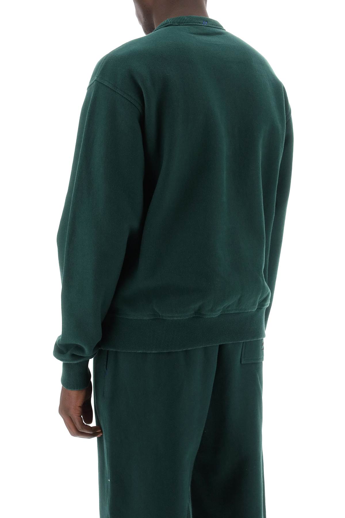 Shop Burberry Oversized Crewneck In Green