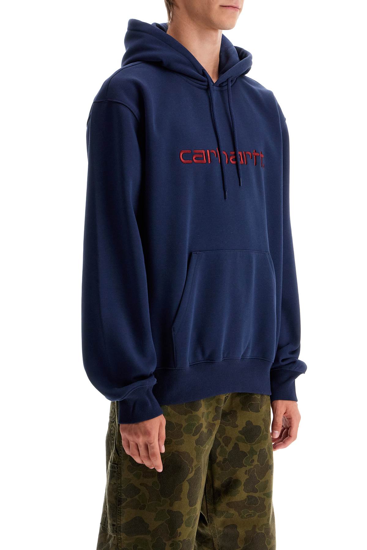 Shop Carhartt Hooded Sweatshirt With In Blue